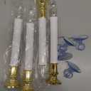 DRomance 9" Flameless Window Taper Candles Battery Operated with 8-Key Remote and Timer, 4 Pack White Christmas Holdiay Window Candles with Gold Holders, Suction Cups and AA Batteries Included