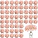 WEISPARK 100PCS Artificial Hydrangea Flowers, Fake Flowers Silk Hydrangea Full Flowers Heads with Stems for Wedding Home Party Shop Baby Shower Decor (Light Pink)