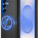 for Samsung Galaxy S25 Plus Case [Compatible with MagSafe], Heavy Duty Shockproof 3-Layer Protection Rugged Cover, Drop-Resistant and Wireless Charging (Black/Blue, Samsung Galaxy s25 Plus)
