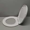 Delta Faucet Morgan Round Front Slow-Close White Toilet Seat with Non-Slip Seat Bumpers, White 801903-WH