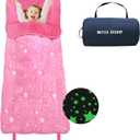 Kids Sleeping Bag for Girls & Boys, Large Kids Sleeping Bag with Pillow, Glow in The Dark Slumber Bag,Soft and Comfortable for Childern Daycare, Sleepovers Travel