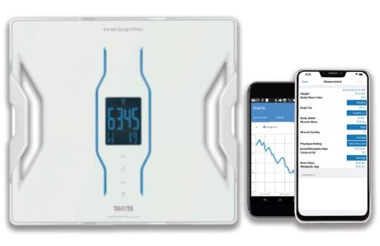 Tanita RD-953 InnerScan PRO Bluetooth Body Composition Monitor Multi Frequency Smart Scale - 11 Measurements - Japan Technology Color Display Weight Fat BMI Muscle Bone Water