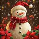 Christmas Paint by Numbers for Adult, Snowman Paint by Numbers Kit for Adults Beginners, DIY Christmas Acrylic Painting on Canvas for Home Wall Art Decor(16x20inch)