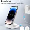 2-in-1 for Magsafe-Compatible Charger Stand with PD 20W USB-C Charger Block & Cable, Fast Charging Wireless Charger Designed for iPhone 17 Pro Max/16/15/14/13/12, AirPods 4/3/Pro 3/Pro 2/Pro, White