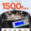 VEVOR USD Coin Counter Sorter and Wrapper Machine for 5 Coin Denominations, 13.8x12.8x10.6in