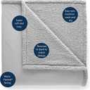 Thermee Micro Flannel Sherpa Blanket, Super Soft, Easy Care, Sand, Full/Queen