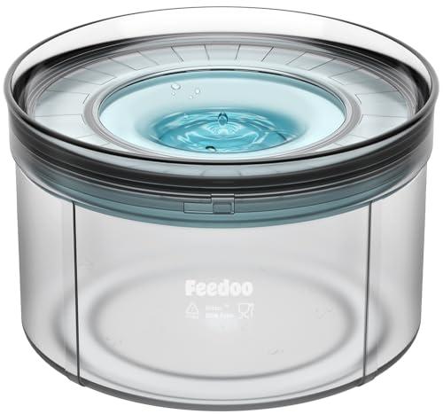 Feedoo 1Gallon Dog Water Bowl, 128oz No Spill Water Bowl for Dogs, Tritan BPA-Free Spill Proof Water Bowl with Non-Slip Mat, No Splash Slow Drinking Dog Water Bowl for Messy Drinker [Anti-Digging Lip]