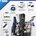 Mythinglogic Golf Storage Garage Organizer, Golf Bag Storage Stand and Other Golfing Equipment Rack, Extra Storage Rack for Golf Clubs,3 golf bag rack