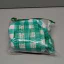 Sorfey Vinyl Umbrella Rectangle Fitted Tablecloth Cover, Checkered Design, Flannel Backed Lining 24x48 Inch, Green