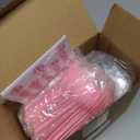 50 Pcs Mini Cake Pans with Lids and Spoons Aluminum Foil Mini Square Baking Cups with Lids Disposable Ramekins Cake Pans Dessert Cups for Wedding Birthday Party(Pink,5oz)