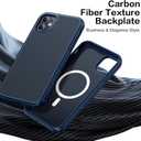 Magnetic for iPhone 11 Phone Case-Compatible with MagSafe-Carbon Fiber Texture-Slim Military Grade Drop Protection Phone Case for iPhone 11 6.1",Blue