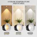 3 Inch Recessed Led Lights, IP65 Waterproof Recessed Lights, Trimless Soffit Canless Light, 3000-6000K Selectable, 10W 1200LM White Round Recessed Lighting for Living Room,Kitchen,Bathroom (2 PCS)
