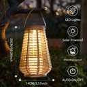 Solar Lanterns Outdoor Waterproof, Vase-Shaped Solar Lantern with Handle, Hand-Wound Rope Outdoor Lantern Dusk to Dawn 6-8Hr, Hanging & Tabletop Decor for Garden/Patio