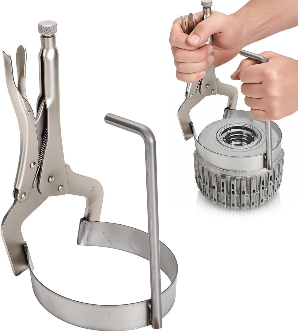 T-47781AC Clutch Drum Tool, for 6L50E 6L80E 6L90E, 3-5-Reverse & 1-2-3-4 Drum Removal Install Tool, Heavy-Duty Stainless Steel Compression Clamp
