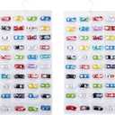 Storage Case Compatible with 80 Hot Wheels Matchbox Cars, Double-Sided Hanging Display Case for Hot Wheels Fits for 80 Toy Cars (80 Slots-White)