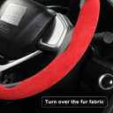 Premium Suede Car Steering Wheel Cover, Non-Slip Segmented, Suitable for Car, SUV, Truck, O/D Shape, 14.5-16inches Steering Wheel Protector,Universal Auto Accessories (red, 2pcs)