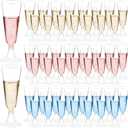 GuanQiao Plastic Champagne Flutes 100 Pack, 5.5 Oz Clear Disposable Plastic Champagne Glasses, Wine Glasses Cups for Wedding Celebration Birthday Party Wine Tasting New Years Eve Party Supplies