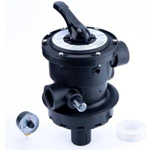 SP0714T Top-Mount Multiport Valve Compatible with Hayward Vari-Flo XL, VL and Pro Series Sand Filter, 1-1/2 Inch Plumbing, 7 Position Control, Black