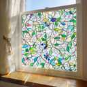 Rainbow Stained Glass Window Privacy Film,Anti-UV Heat Blocking Save Energy | Easy to install, Static Cling & Removable, Sun Blocking Anti-Glare, Renter Friendly for Front Door car&Bathroom,17.5x78.5