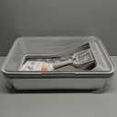 2 Pack Stainless Steel Litter Box | XL Enclosed Cat Litter Boxes with Lid for Big Cats and Multi-Cats | High Sided, Anti-Urine Leakage | Non-Stick BottomSilver Gray