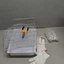 Small Bird Travel Cage - Lightweight Small Birds Starter Kit with Birdcages and Accessories Great for Parakeets Lovebirds Parrotlets Finches Canaries (White 11.8"L x 8.9"W x 15.3"H)