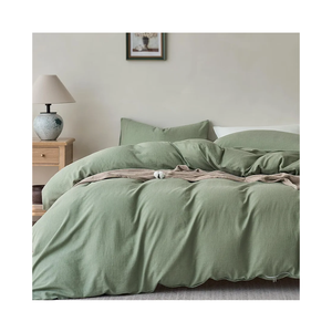JELLYMONI Washed Cotton Duvet Cover Set Queen Size,Sage Green - Super Soft & Breathable Bedding Comforter Cover with Zipper, for Modern Home, Guest Room, and Everyday Use,1 Duvet Cover & 2 Pillowcases