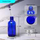 DIDITIME 2 oz Shot Bottles with Caps & Stainless Steel Funnels, Juicing Bottle Reusable Glass, 60ml Small Jars with Lids for Potion, Ginger Shots, Oils, Juice (Cobalt Blue, 12-pack)