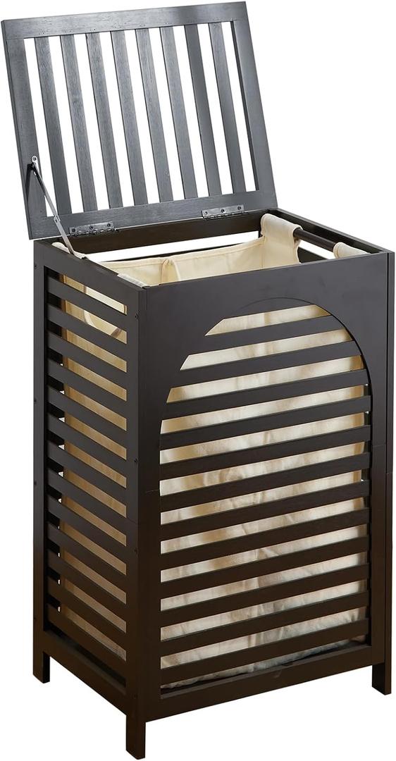 Laundry Hamper with Lid,Bamboo Large Waterproof Clothes Laundry Basket,Removable Washing Bags with Handles,clothes basket (Brown)