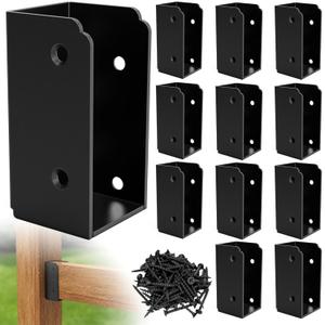 ForoGore 12 Pcs 2x 4 Stainless Steel Deck Railing Brackets Connectors 2x4 Brackets 2x4 Fence Bracket for Stair Fence Railings Decking Wood Post