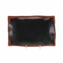 A-to-Z Supply 2412TM Plate, 11-1/4" x 7-1/4", Rectangular, Wave, Break-Resistant, Dishwasher Safe, BPA Free, Melamine, Tenmoku, NSF, Pack of 12