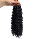Curly Human Crochet Hair Water Wave Human Hair Crochet Braids Knotless Pre-Separated Water Curl Human Hair Lightweight Reusable Feather Crochet Hair Natural Color 14 Inch 120g