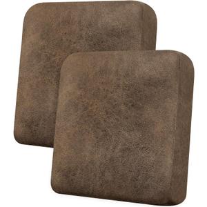Loveseat Cushion Covers Leather-Look 2PC Stretch Love Seat Slipcover Sets for Living Room Individual Couch Seat Protector, Pet-Friendly, Non-Slip, Easy Fit - Light Brown