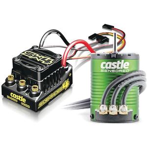 Castle Creations Sidewinder 4 Sensorless ESC & 1406 7700KV Brushless Motor Upgrade for 1/10 RC Vehicles On Road Edition, Black, Green