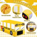 6 Ft School Bus Tablecloths Birthday Party Decorations School Bus Theme Table Cover Washable Fabric Polyester Rectangle Table Covers Protector for School Kindergarten Back to School Party Decorations, 72.1" x 29.9"