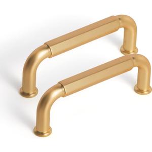 Goo-Ki 6 Pack 3 Inch 76mm Hole Center Cabinet Pulls Dark Champagne Bronze Zinc Alloy Kitchen Drawer Pulls Drawer Handles 3.45 Inch Length 2201-CB-76
