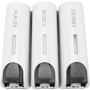 Wallfire 3x350ml Wall Mount Bathroom Shower Soap Dispenser for Shower Gel Shampoo Conditioner