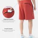 Cosmolle Men's 7" Quick-Dry Hiking Shorts UPF50+ Reflective, Lightweight 3 Zipper Pockets Stretch for Running Gym Outdoor (Red, M)