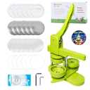 Button Maker Machine, Pin Maker Machine Kit (3rd Gen) Installation-Free DIY, Badge Maker Button Press Machine with Free Button Parts&Circle Cutter&Wrench Gadget (Green, 58mm（2.25in）)