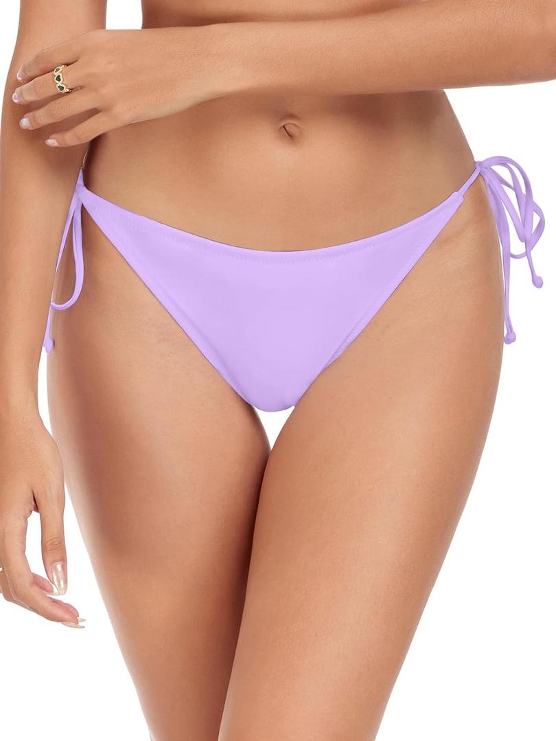RELLECIGA Women's Side Tie Bikini Bottom (Medium, Purple)