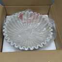 Large Decorative Bowl, Modern Handicraft Bowls for Home Decor, Decorative Fruit Bowl for Kitchen Counter, Ruffle Decor, Stylish Key Bowl for Entry Table, Artificial Stone Beige