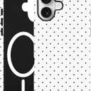 Jusy Compatible with MagSafe Polka Dot Case for iPhone 16 Plus, Cute Aesthetic Polka Dots Magnetic Phone Case, Soft TPU and Hard PC Protective Phone Cover for Women GirlsMatte - White