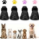 Dog Shoes for Hot Pavement & Snow - Waterproof, Non-Slip Dog Booties with Adjustable Straps. Breathable & Easy-Clean Paw Protectors, Easy ON/Off for Beach, Hiking All Seasons (Black, S)