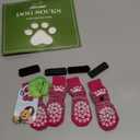 EXPAWLORER Anti Slip Dog Socks to Prevent Licking Paws, Dog Shoes for Hot Pavement, Dog Booties for Small Medium Large Senior Dogs, Traction Control Boots & Paw Protectors for Hardwood Floors Rose.Size: S
