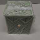 Handmade Tissue Box Cover Decorative Macrame Boho Square Tissue Holder Cotton Rope Woven Napkin Facial Paper Organizer Bohemian Desk Storage Container with Buckle Wood Beads (Light Green)
