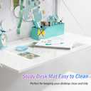 JanJunDec Clear Desk Pad Table Cover Protector on Top of Desks, 16x28 Inch Transparent Plastic Desk Mat Blotter for Laptop Computer Keyboard, Waterproof PVC Vinyl Desk Cover Writing Mat with Mouse Pad