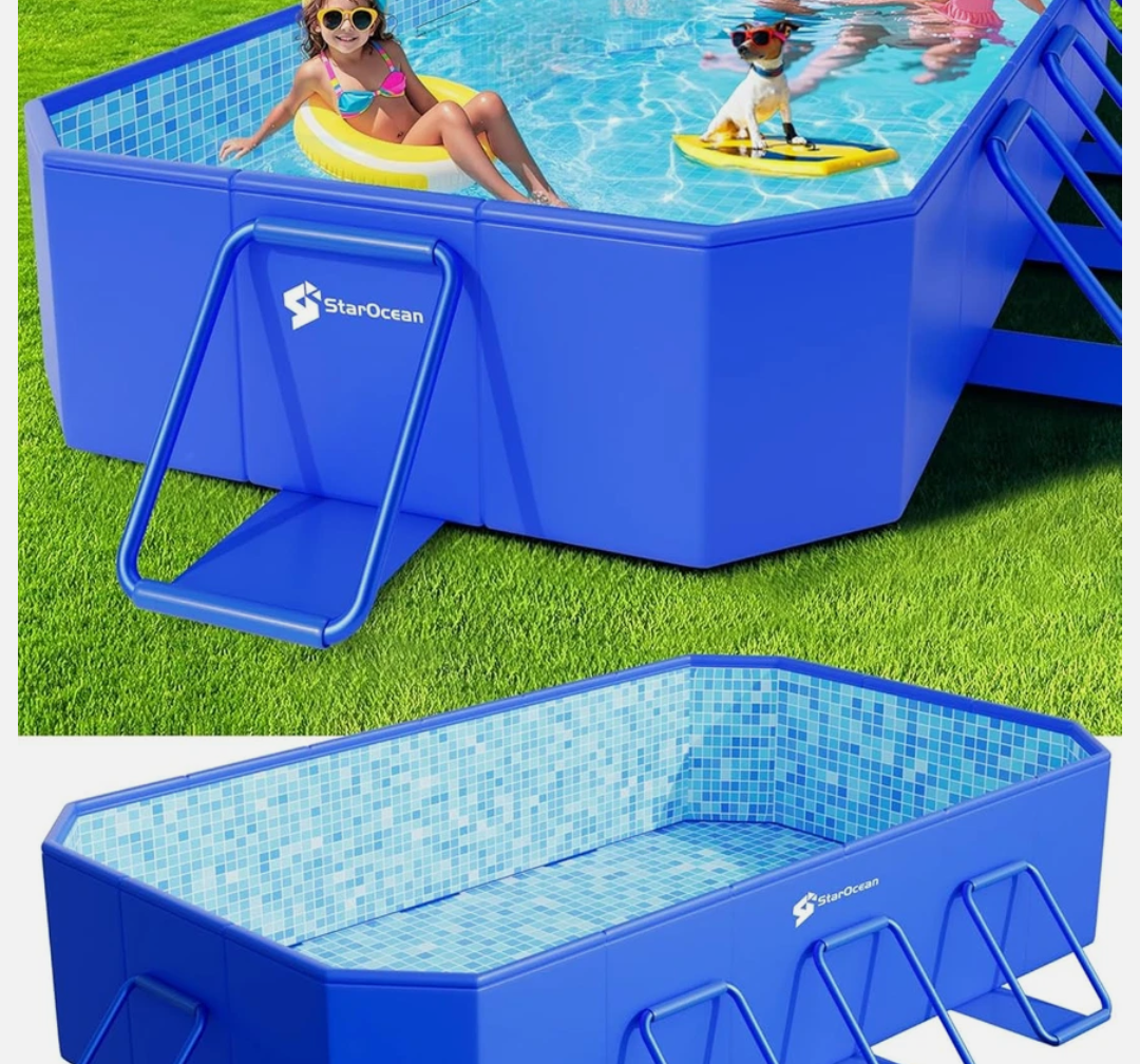 Foldable Pool, Large Non-Inflatable Swimming Pool for Kids,Adult Collapsible Poo