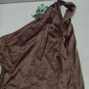 ABYOVRT Women Formal Satin Dress One Shoulder Asymmetrical Scarf Mermaid Hem Midi Dress Cocktail Prom Gown (Large, Brown)