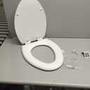 Mayfair Cassel Slow Close Toilet Seat, Easy Clean, Non Slip Premium Wood Seat, Easy Install, Elongated, White