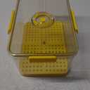 CottonColors Fridge Organizer, Food Storage Containers With Lids for Timer & Drain Board Stackable Refrigerator Organizers and StorageTall, Large, 4.5 L (Yellow 1 pack)