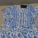 Women's Floral Short Sleeve V Neck Maxi Dress Button Front Drawstring High Waist Flowy Bohemian Vacation Long Dresses M